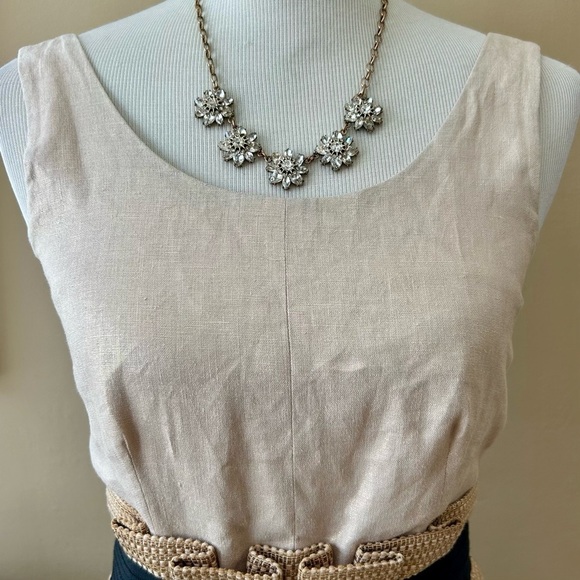 Vintage D&G Dolce & Gabbana Gold Metallic Tweed Sheath Dress Sleeveless Size 38 - Picture 5 of 14